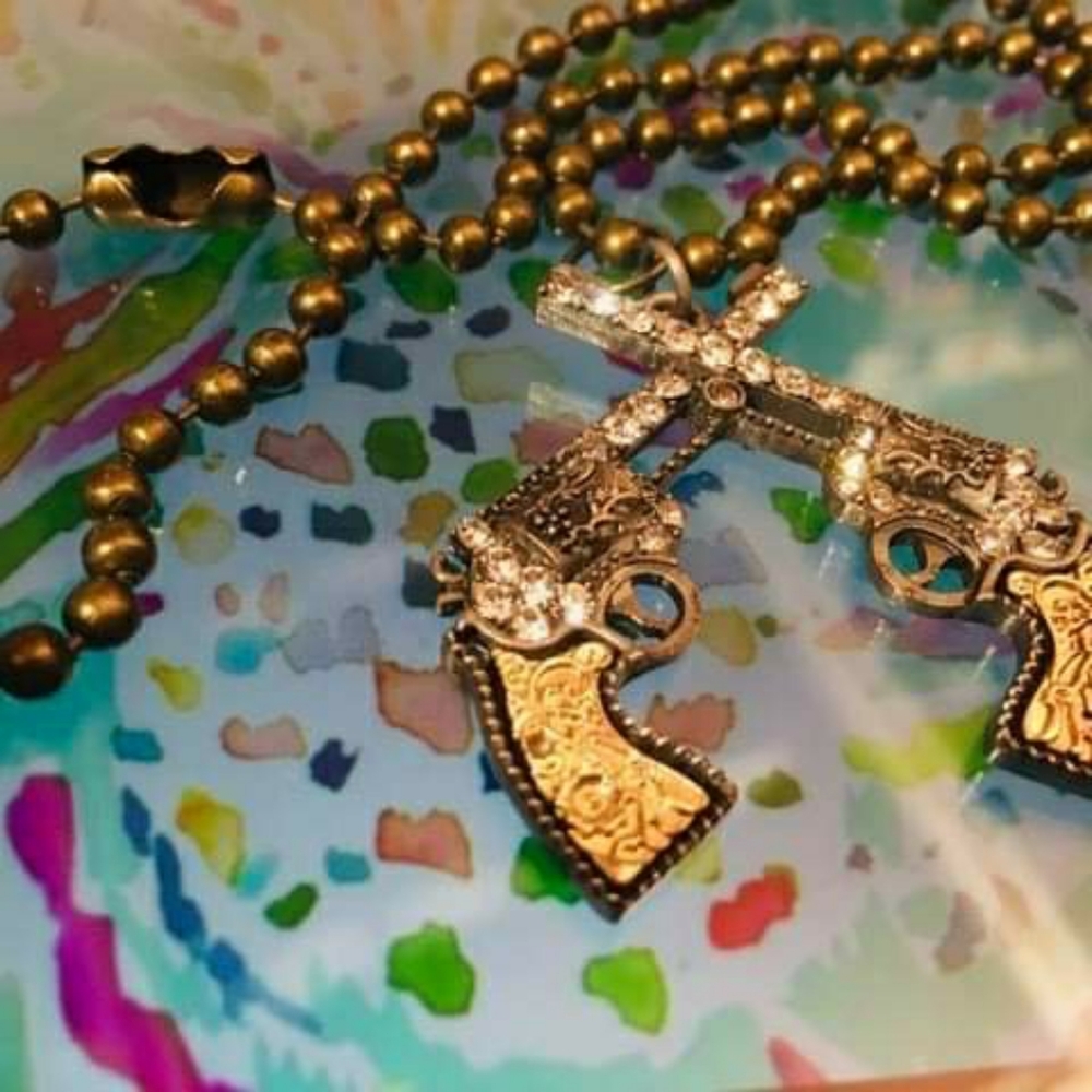 Boho Old gold finished 2 guns metal